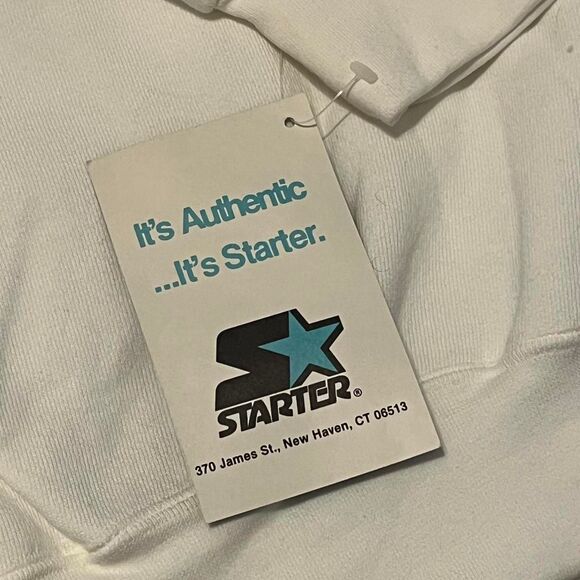 Vintage 90s Starter Blank Crewneck Sweatshirt Mens White Fleece XXLarge NWT - Picture 7 of 7